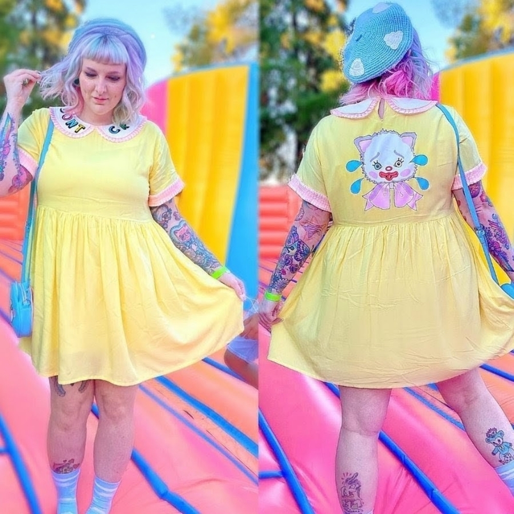 Pretty Sour Don't Cry Cat Dress Size Medium